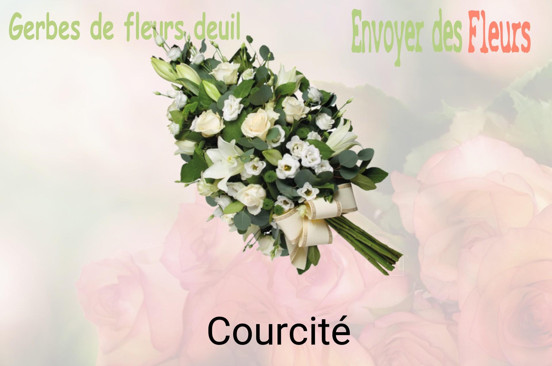 Gerbe de fleurs de deuil livrée à Courcité